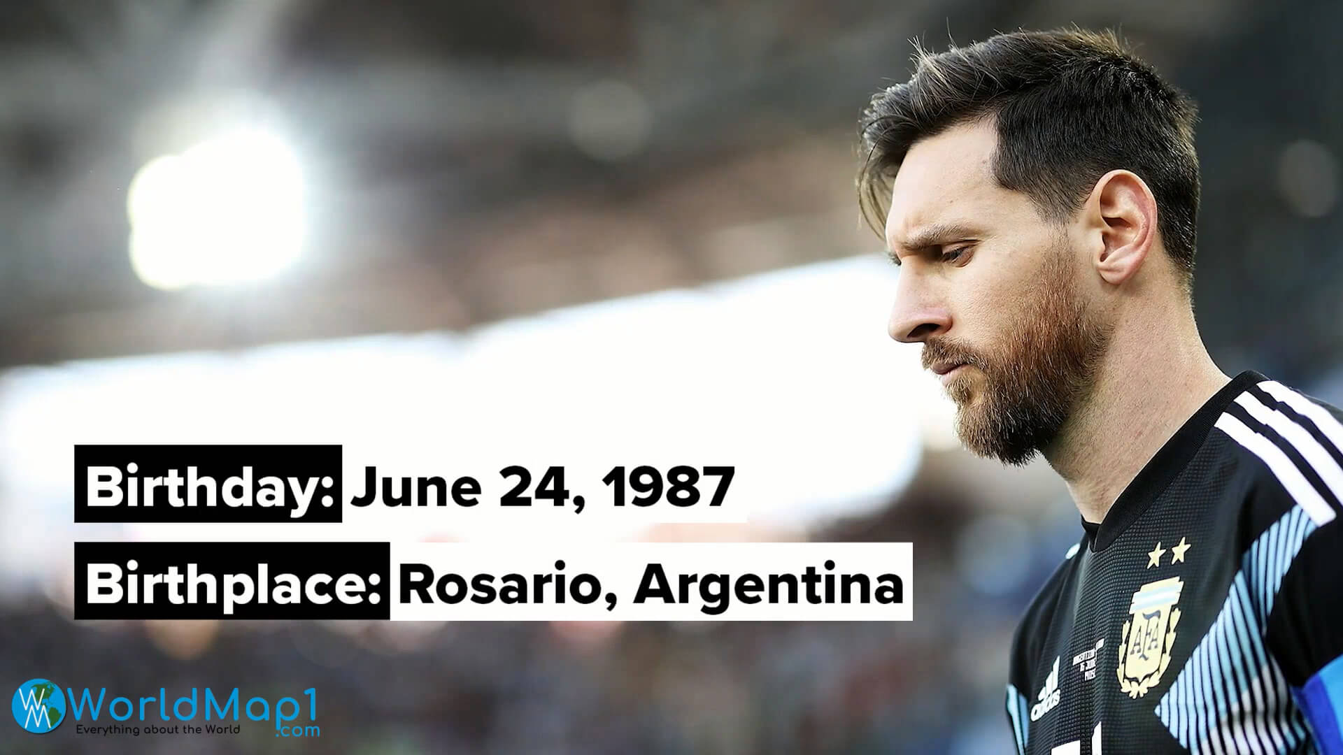 Messi was born on 1987 in Argentina